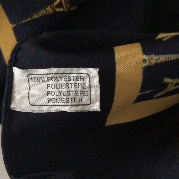 BEAUTIFUL DARK BLUE AND GOLD COLOURS PARIS EIFFEL TOWER SQUARE SCARF - Picture 7 of 9